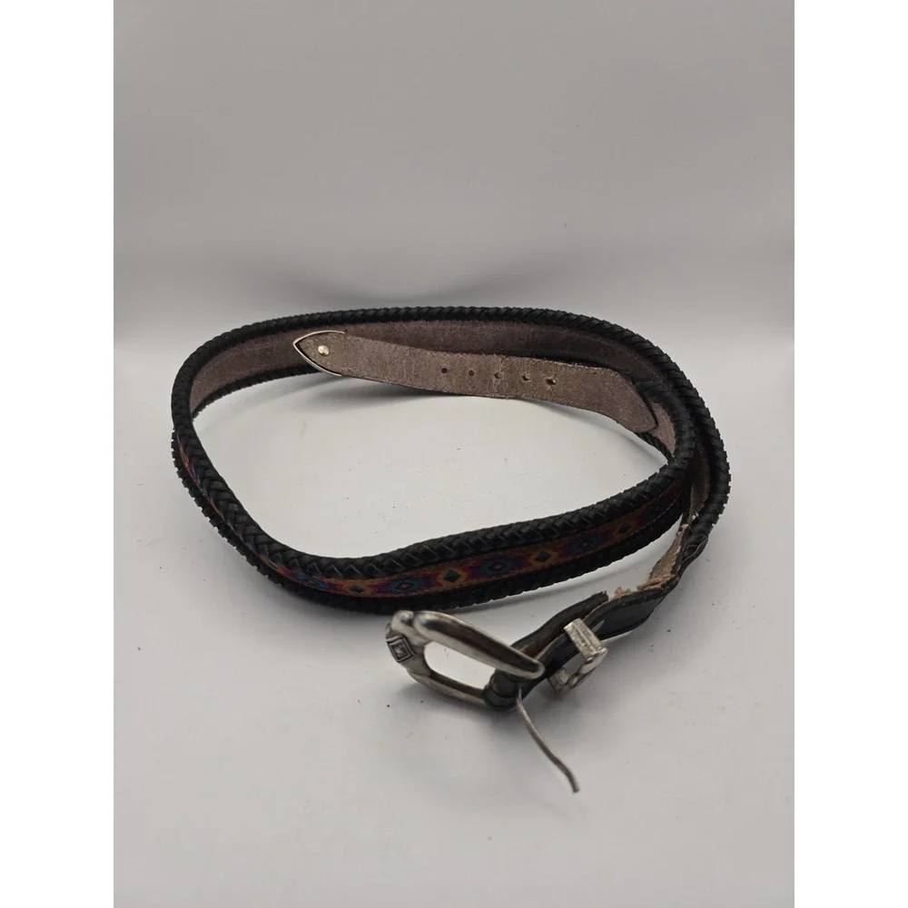 Vintage 1990s Southwestern Style Leather Belt Xlarge 41